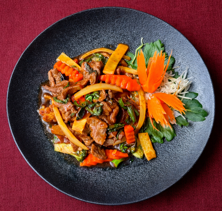 Chili and basil stir fry